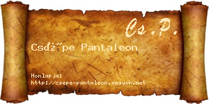 Csépe Pantaleon névjegykártya